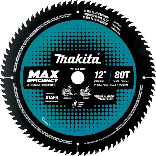 Carbide-Tipped Max Efficiency Miter Saw Blade 80T 12