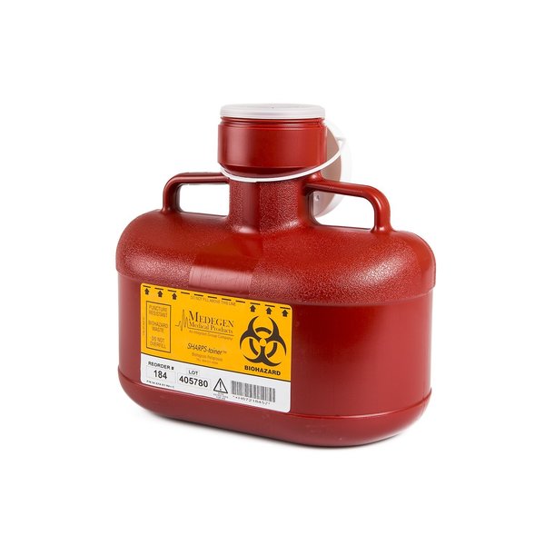 Sharps Container, 4.7 qt. Bottle, Red, PK12