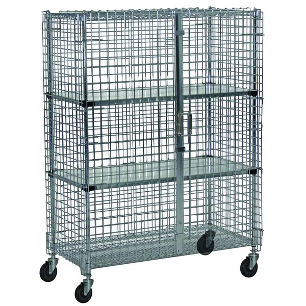 Security Cage, Mob, Solid Shlf-4, 24x60x69