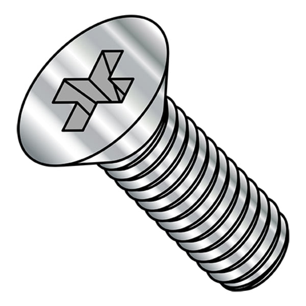 M5-0.80 x 20 mm Phillips Flat Machine Screw, Plain A4 Stainless Steel, 2000 PK
