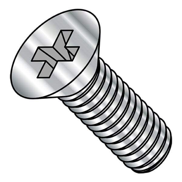 M6-1.00 x 25 mm Phillips Flat Machine Screw, Plain A4 Stainless Steel, 1000 PK