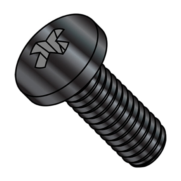 M4-0.70 x 20 mm Phillips Pan Machine Screw, Black Oxide Steel, 2000 PK