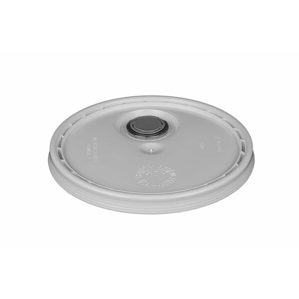 White Plastic Pail Lid, w/Flexspout