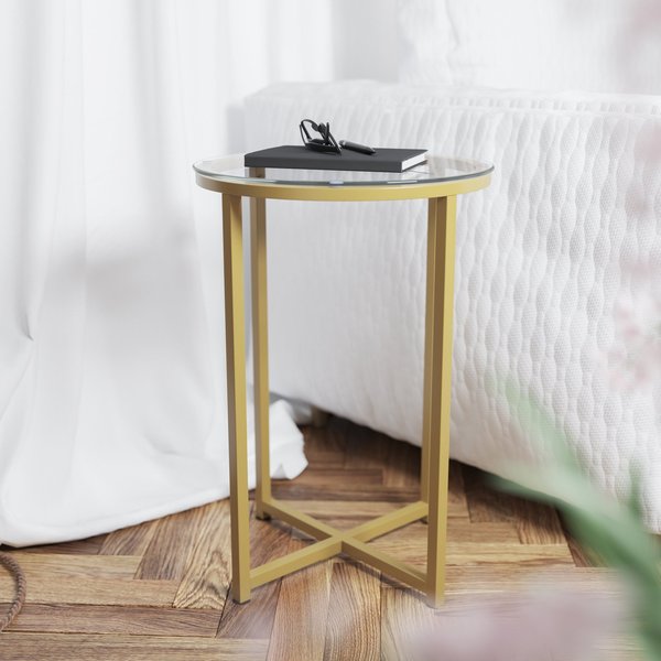 Round Greenwich Glass Table Set, 3PCS, 35.5