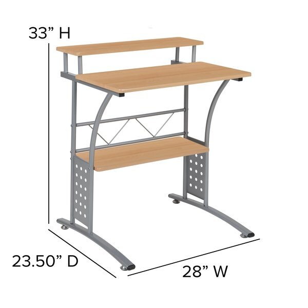 Clifton Maple Computer Desk with Top and