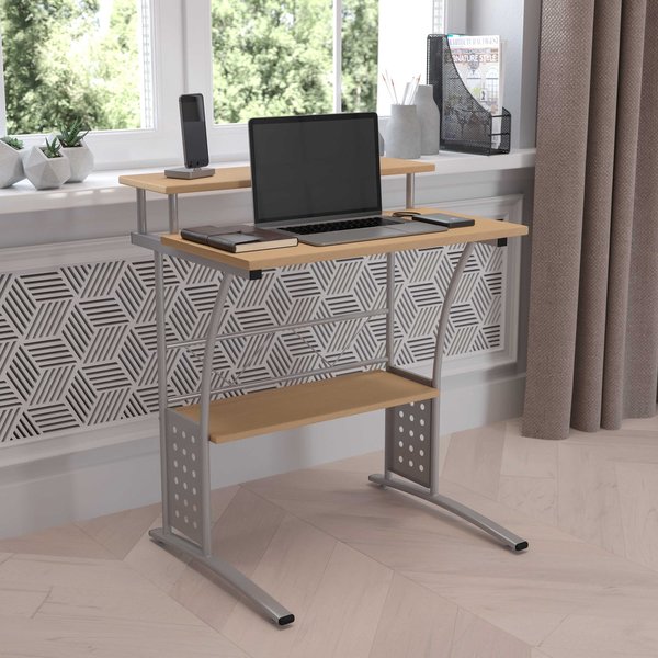 Clifton Maple Computer Desk with Top and