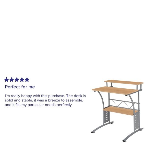 Clifton Maple Computer Desk with Top and