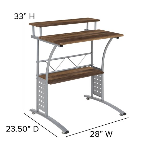 Clifton Rustic Walnut Computer Desk with