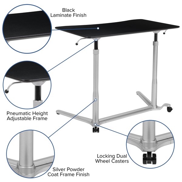 Black Sit-Stand Computer Desk