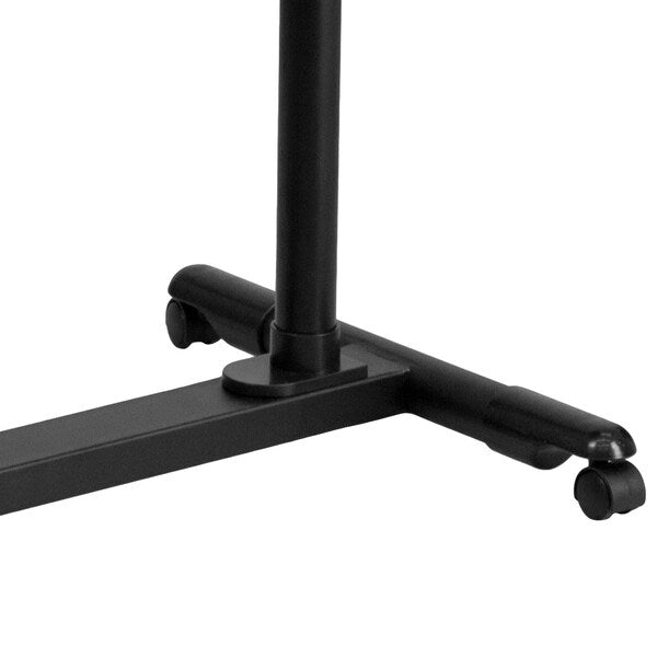 Adjustable Height Steel Mobile Computer Desk, 17 1/2 in D, 22 1/2 in W, Black
