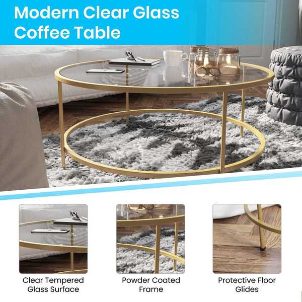 Round Coffee Table, 35.25