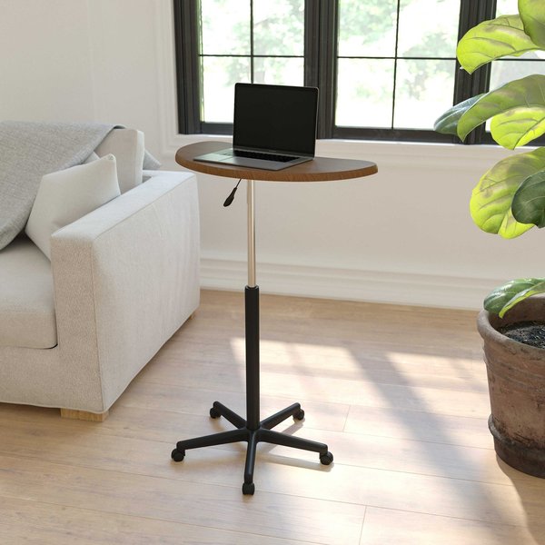 Rustic Walnut Sit to Stand Mobile Laptop