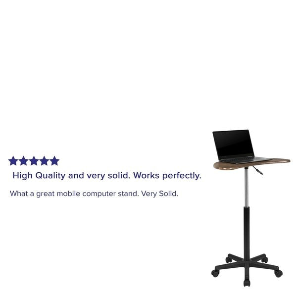 Rustic Walnut Sit to Stand Mobile Laptop