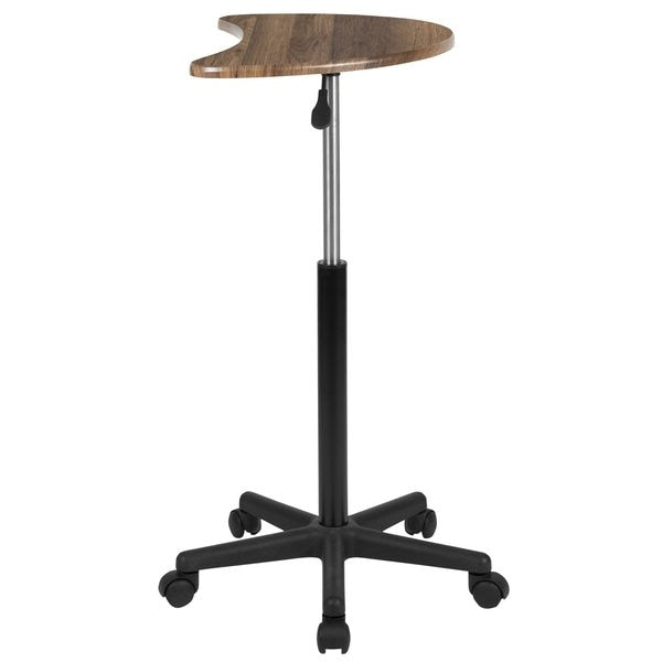 Rustic Walnut Sit to Stand Mobile Laptop
