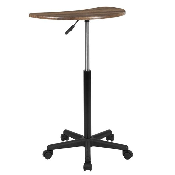 Rustic Walnut Sit to Stand Mobile Laptop