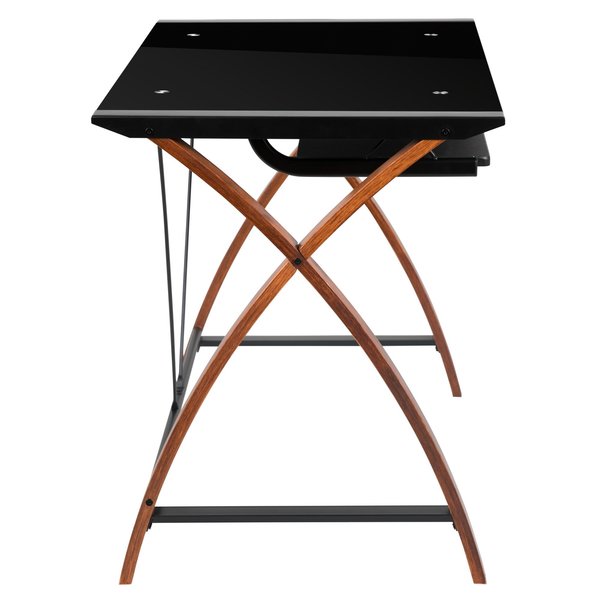 Black Glass L-Shape Corner Computer Desk