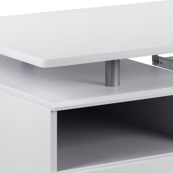 White Desk with Three Drawer Pedestal an