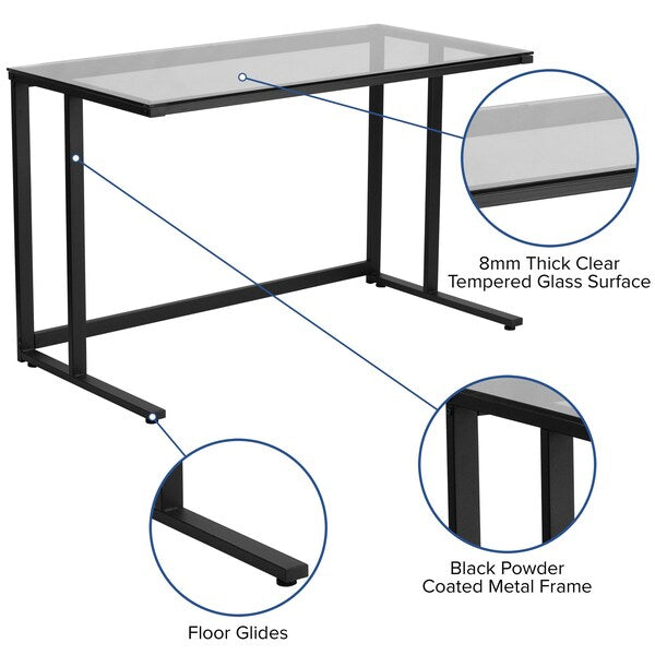 Glass Desk, 23-1/2