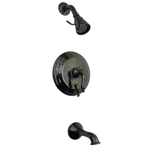 Tub and Shower Faucet, Black Stainless Steel, Wall Mount