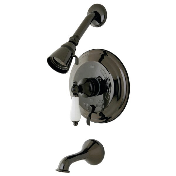 Tub and Shower Faucet, Black Stainless Steel, Wall Mount