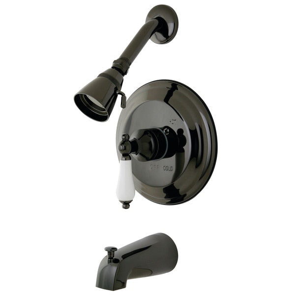 Tub and Shower Faucet, Black Stainless Steel, Wall Mount