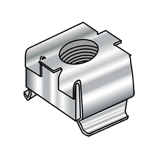 Cage Nut, #10-32, Square Shape, 18-8 Stainless Steel, Not Graded