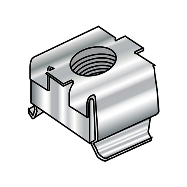 Cage Nut, #10-24, Square Shape, 18-8 Stainless Steel, Not Graded
