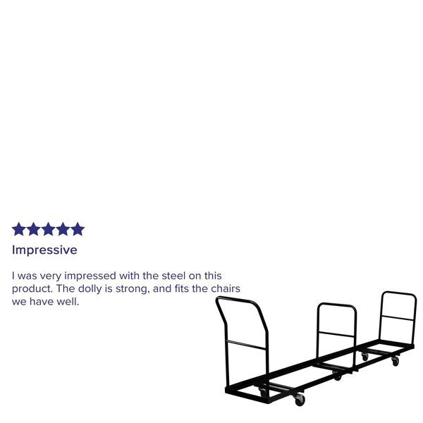 Folding Chair Dolly, 50 Chair Cap, Black