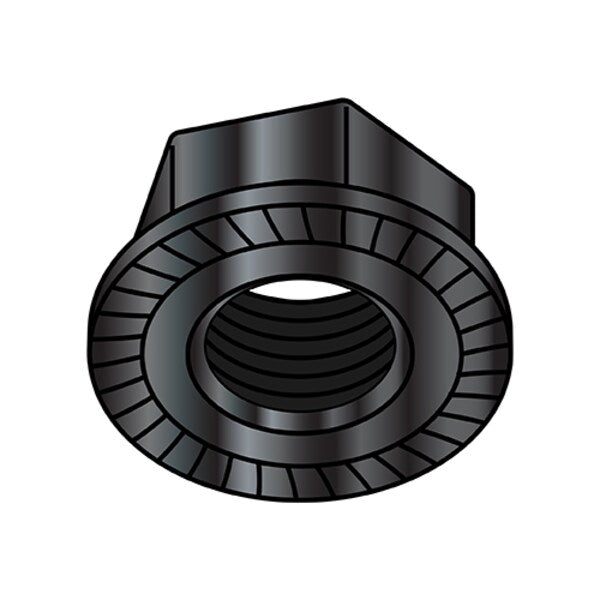 Lock Nut, #10-24, Steel, Case Hardened, Black Oxide, 0.13 in Ht, 4000 PK