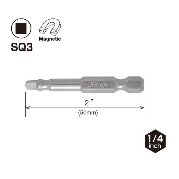 NECK TORSION Power Bit SQ3x50, PK2
