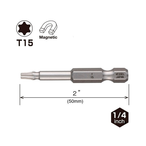 NECK TORSION Power Bit T15x50 W/ M, PK10