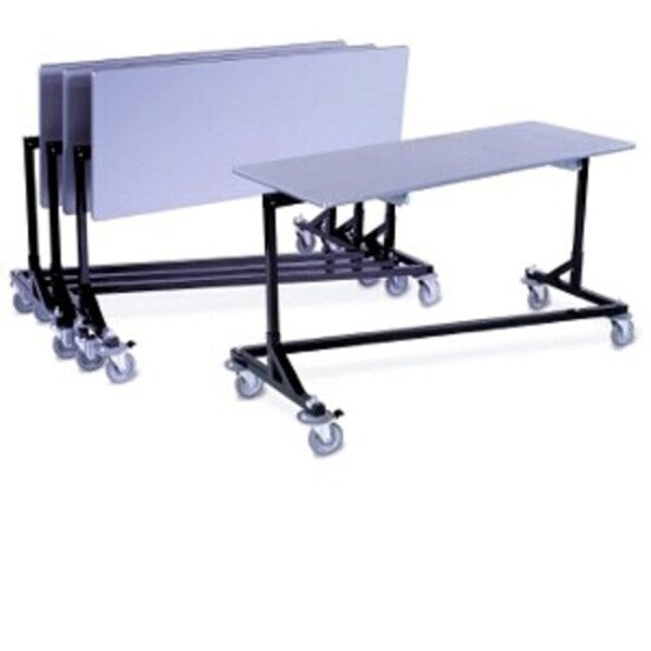 Nesting Table with bottom grid shelf and bumpers 24âD x 60âL x 35âH