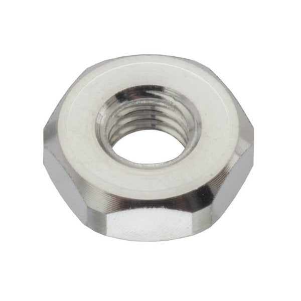 Machine Screw Nut, #2-64, Aluminum, Not Graded, Plain, 1/16 in Ht