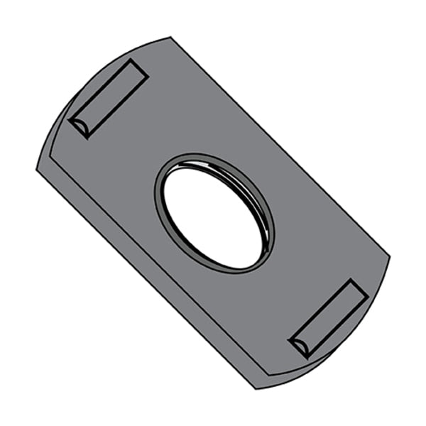 Tab Weld Nut, #10-32, Steel, 0.39 in Wd, 0.64 in Lg, 0.097 in Ht, 1000 PK