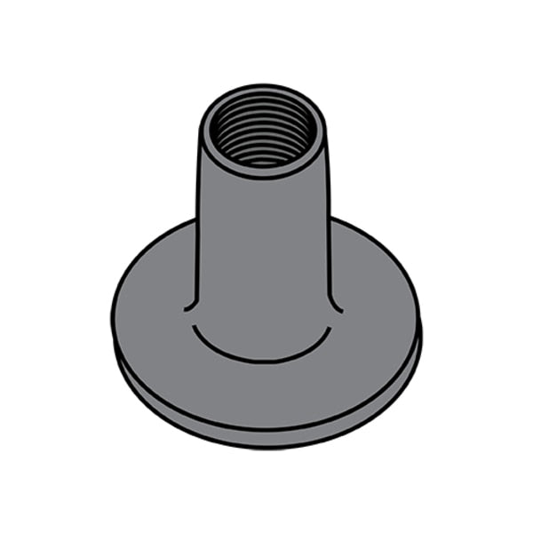 Round Weld Nut, #6-32, Steel, 0.039 in Ht, 1000 PK
