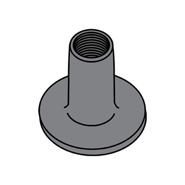 Round Weld Nut, #8-32, Steel, 0.046 in Ht, 1000 PK