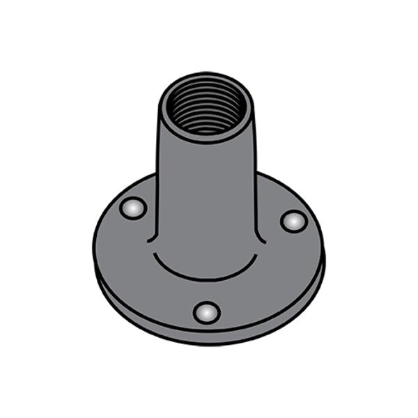 Round Weld Nut, #8-32, Steel, 0.046 in Ht, 1000 PK