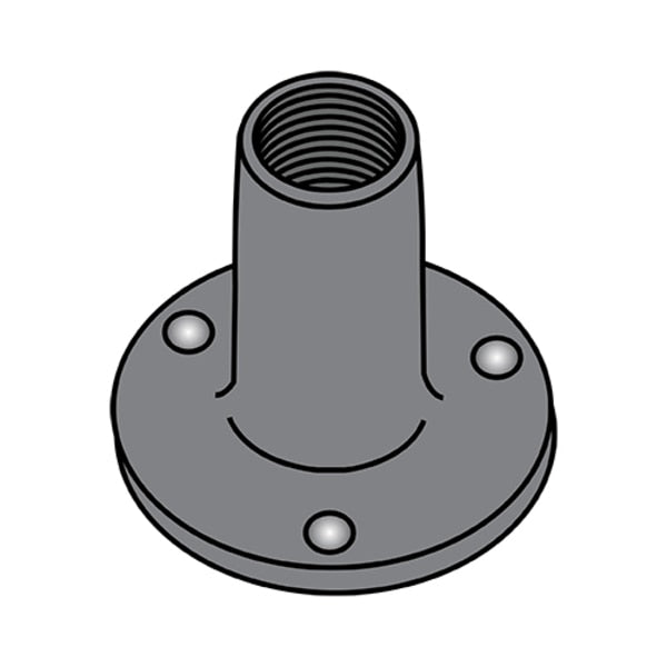 Round Weld Nut, #10-24, Steel, 0.054 in Ht, 1000 PK