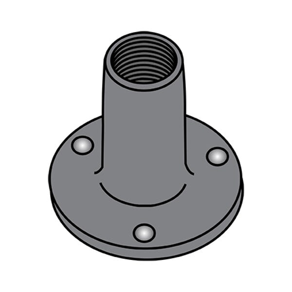 Round Weld Nut, 1/4