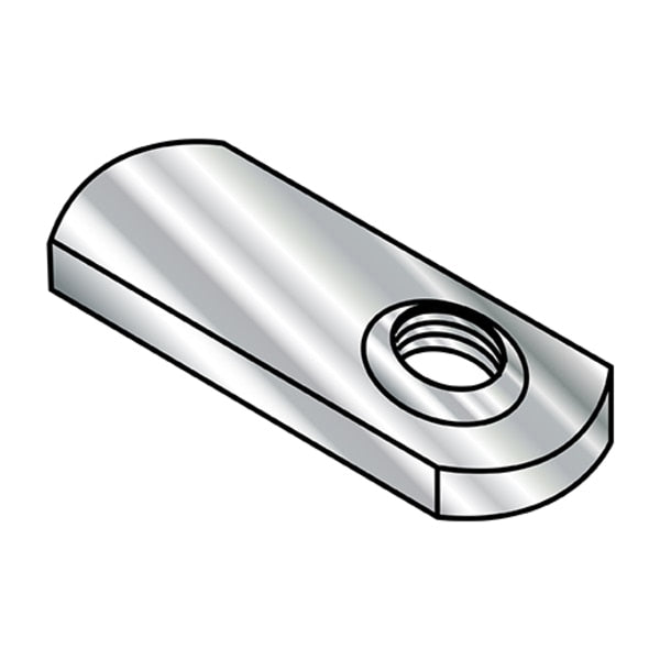 Tab Weld Nut, #8-32, 18-8 Stainless Steel, 0.453 in Wd, 0.64 in Lg, 0.098 in Ht, 1000 PK