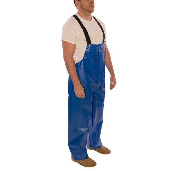Rain Bib Overall, M, Blue, Polyurethane