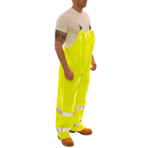 ComfortBrite Flame Resistant Rain Overall, Ylw/Green, XL