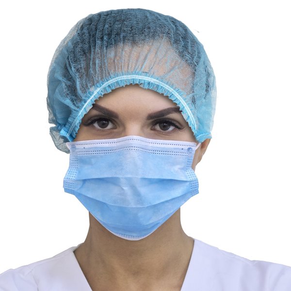 Bouffant Cap 24 in, Blue, PK2000