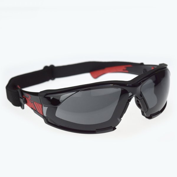 Safety Glasses, Wraparound Smoke IQ Polycarbonate Lens, Anti-Fog, Scratch-Resistant
