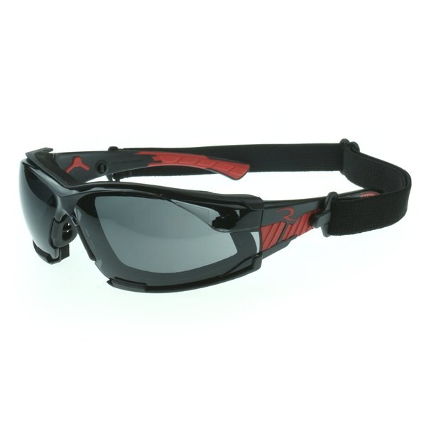 Safety Glasses, Wraparound Smoke IQ Polycarbonate Lens, Anti-Fog, Scratch-Resistant