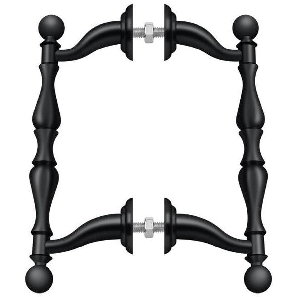 Off-Set Handle Pull, Back-To-Back Set Black