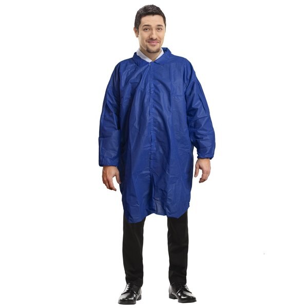 Lab Coat, Navy, Large, PK50