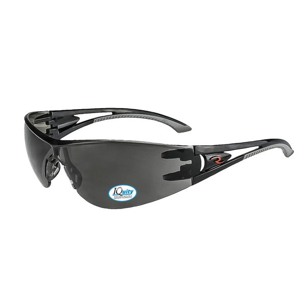 Safety Glasses, Wraparound Smoke IQ Polycarbonate Lens, Anti-Fog, Scratch-Resistant
