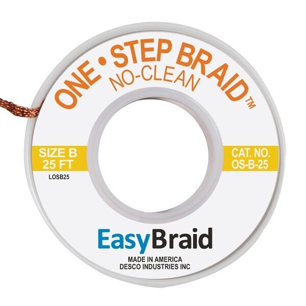 DESOLDERING BRAID, ONE STEP, .050