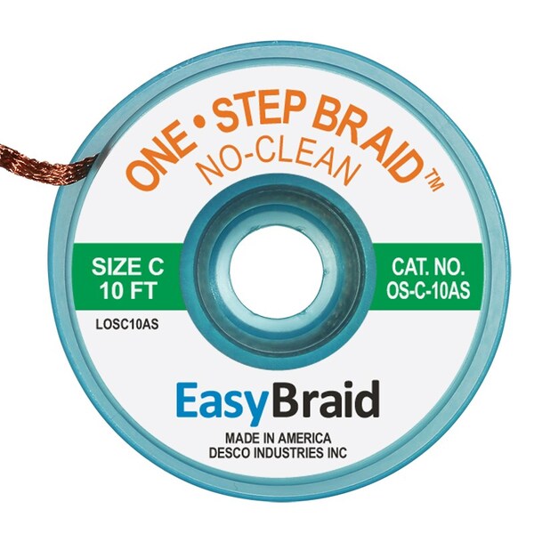 DESOLDERING BRAID, ONE STEP, .075
